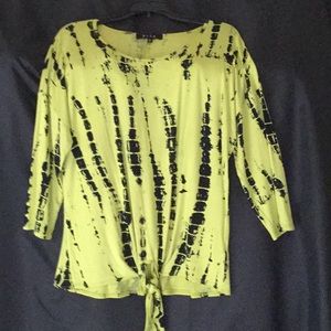 B.L.E.U. Tie dyed tie front top XL